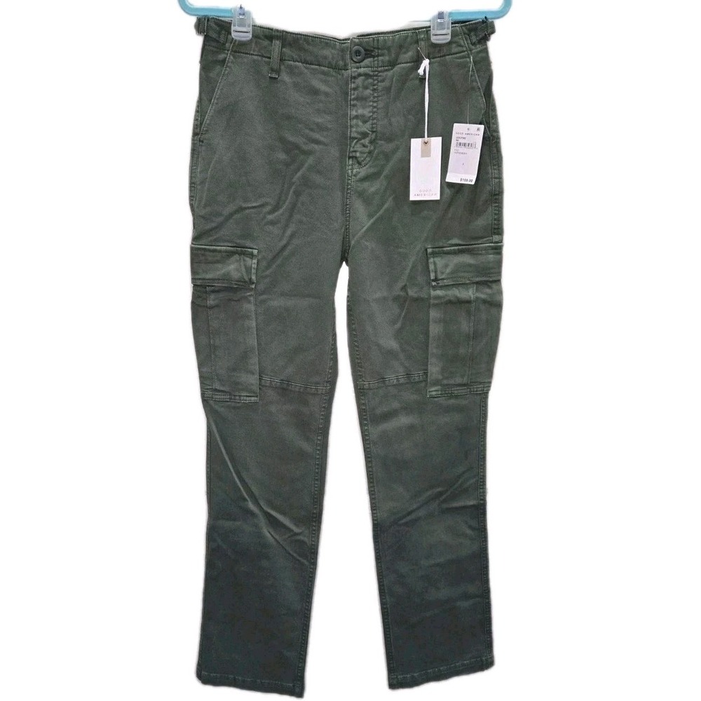 Good American Olive Green Cargo Pants Women Sz 2 High Rise Utility Straight NWT